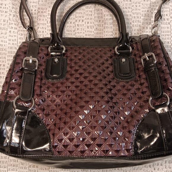 Charming Charlie textured color block 3 way handbag, shoulder bag, crossbody - Picture 4 of 15